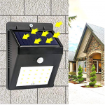 SOLAR SECURITY LED NIGHT LIGHT FOR HOME OUTDOOR/GARDEN WALL (BLACK) (20-LED LIGHTS)